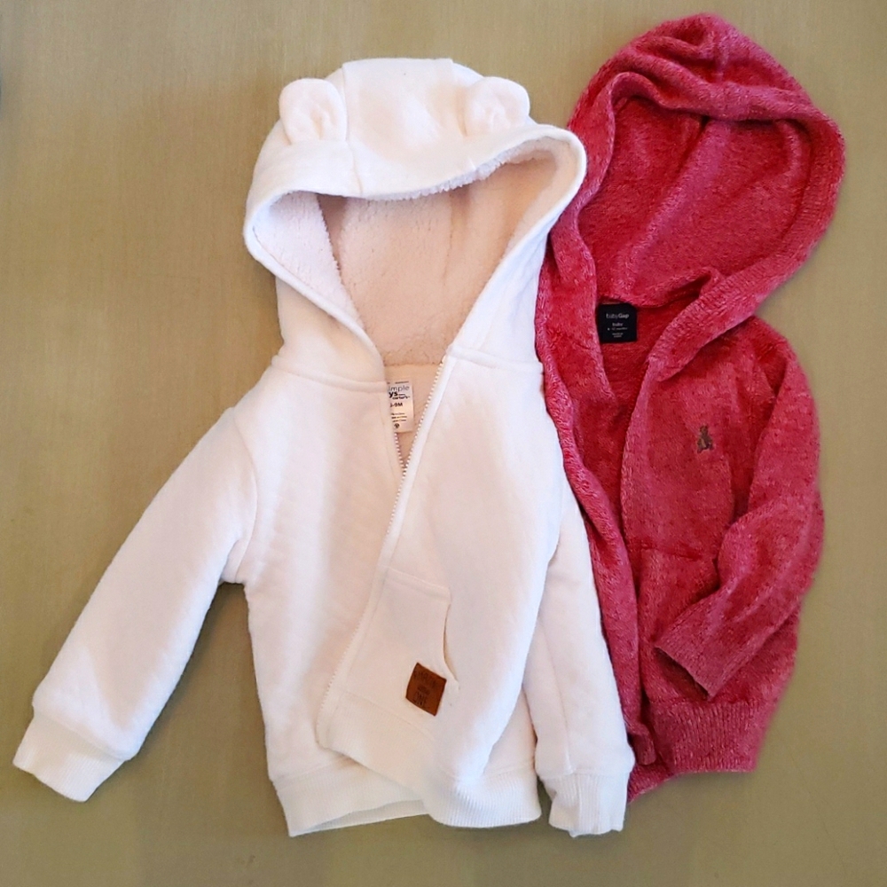 Baby Gap Red Jacket & Carter's White Coat Bundle